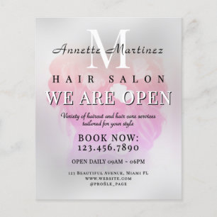 Elegant refined hair salon minimalist flyer