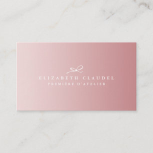 Elegant Refined Luxury Rose Gold Black White Bow Business Card