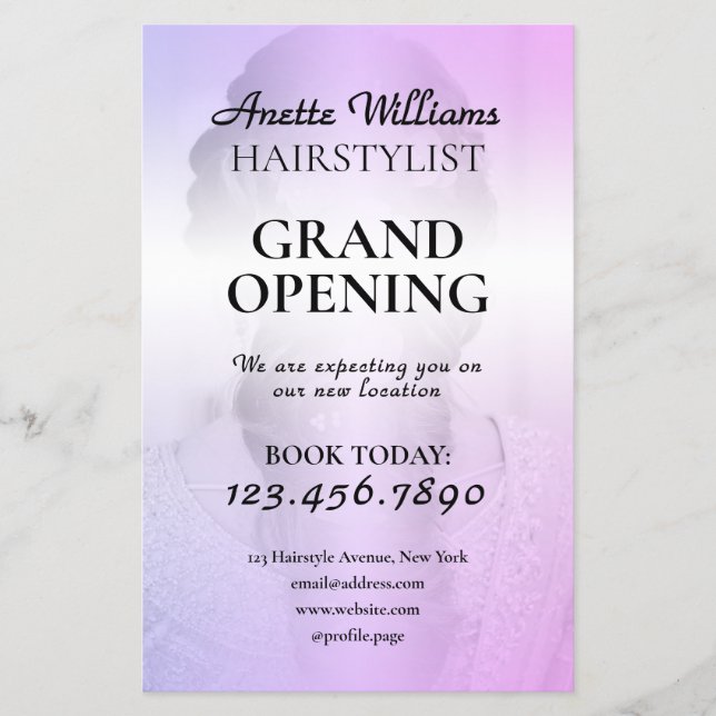 Elegant refined minimalist hair salon flyer (Front)