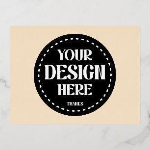 Elegant, refined, sleek & minimalist foil holiday postcard