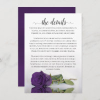 Elegant Reflecting Purple Rose Wedding Details