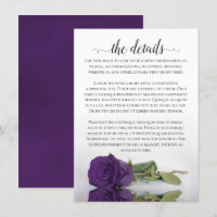Elegant Reflecting Purple Rose Wedding Details