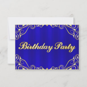 Elegant Regal Gold Typography Birthday RSVP Card