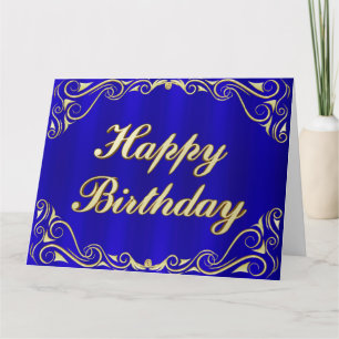 Elegant Regal Golden Typography Birthday Greeting Card
