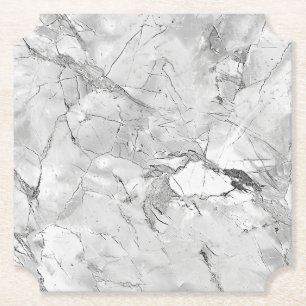 Elegant Regal Stone Vein Marble Texture Custom Tic Paper Coaster