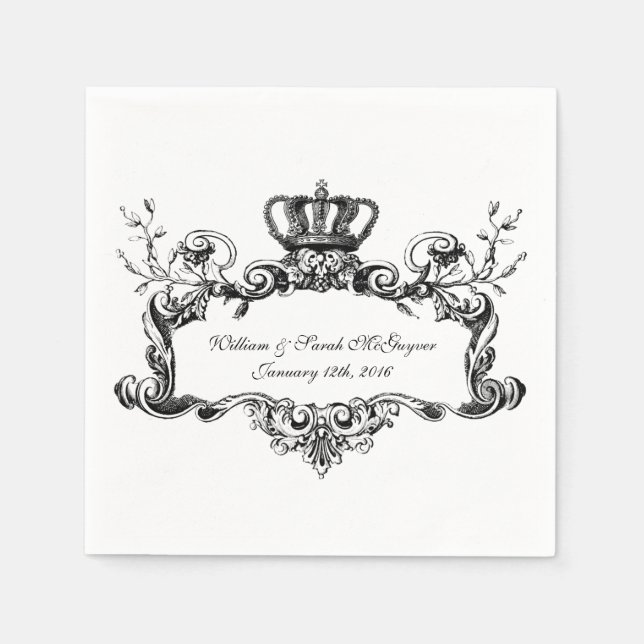 Elegant Regal Wedding Paper  Napkins (Front)