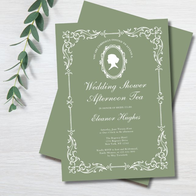 Elegant Regency Afternoon Tea Wedding Shower  Invitation (Creator Uploaded)