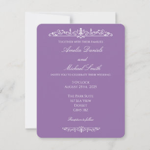Elegant Regency Blue Vintage Wedding Invitation