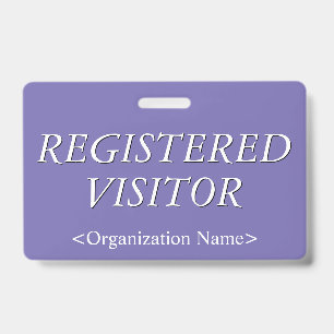 Elegant "REGISTERED VISITOR" Badge ID Badge