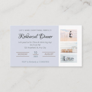 Elegant Rehearsal Dinner Card Invite 