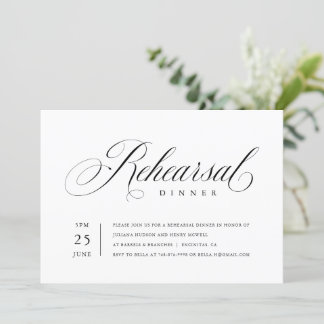 Elegant Rehearsal Dinner Classic Script Invitation