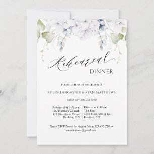 Elegant Rehearsal Dinner Greenery and Floral Invitation