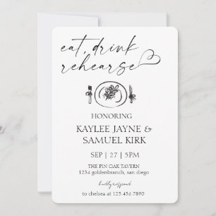 Elegant Rehearsal Dinner Invitation