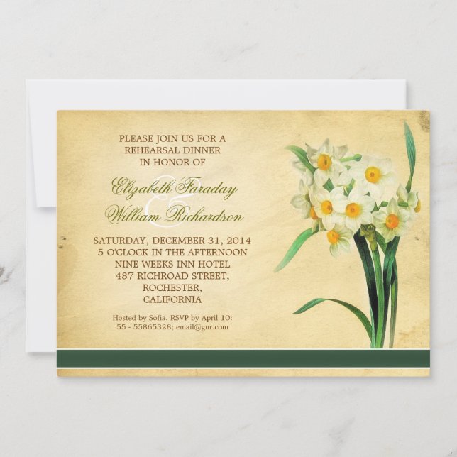 elegant rehearsal dinner invitation (Front)