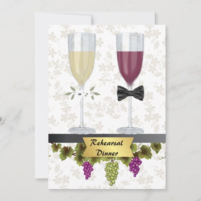 Elegant Rehearsal Dinner Invitation (Front)