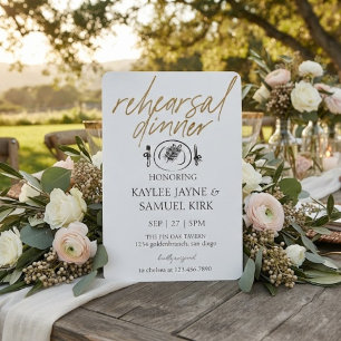 Elegant Rehearsal Dinner Invitation