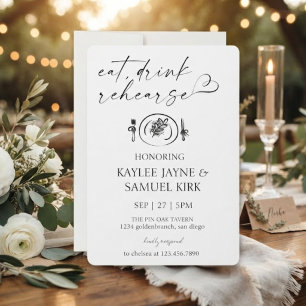 Elegant Rehearsal Dinner Invitation
