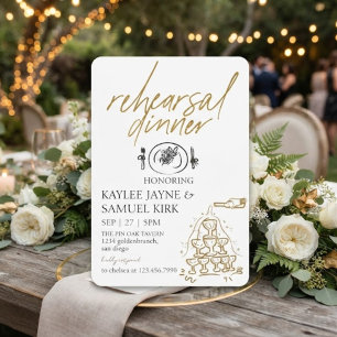 Elegant Rehearsal Dinner Invitation