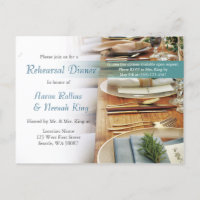 Elegant Rehearsal Dinner Invitation Postcard