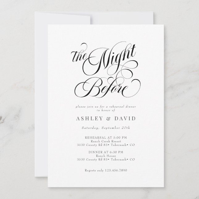 Elegant Rehearsal Dinner Invitations (Front)