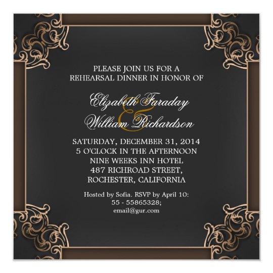 elegant rehearsal dinner invitations