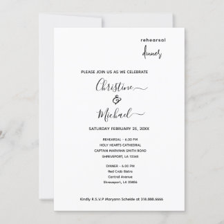 Elegant Rehearsal Dinner Invites - Minimalist