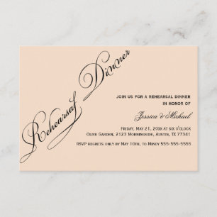 Elegant Rehearsal Dinner Linen Colour  Invitation