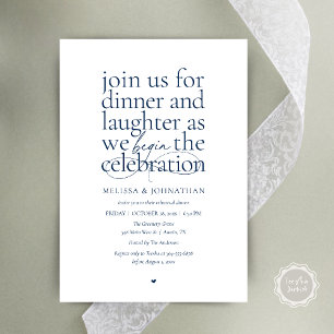 Elegant Rehearsal Dinner Love & Laughter Minimal Invitation