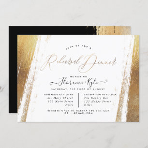 Elegant Rehearsal Dinner Minimalist Brushstrokes Invitation