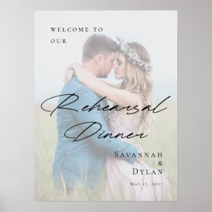 Elegant Rehearsal Dinner photo welcome Poster