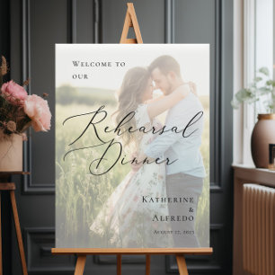 Elegant Rehearsal Dinner photo welcome Poster