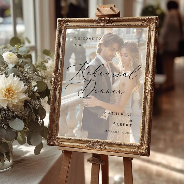 Elegant Rehearsal Dinner photo welcome Poster (Creator Uploaded)