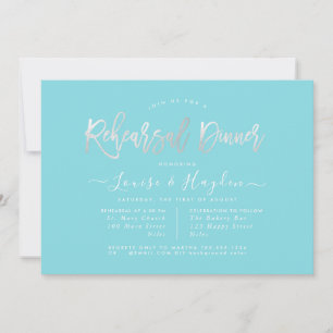 Elegant Rehearsal Dinner, Platinum Modern Script Announcement