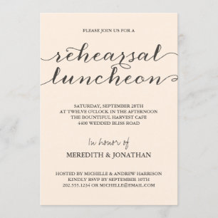 Elegant Rehearsal Luncheon Invitation