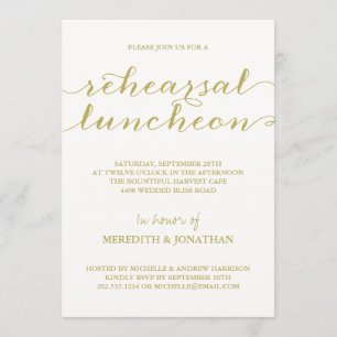 Elegant Rehearsal Luncheon Invitation