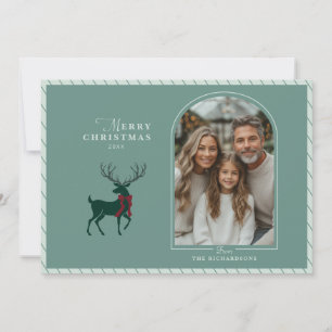 Elegant Reindeer Arch Photo Christmas Card