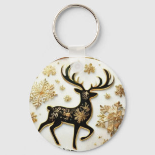 Elegant Reindeer Christmas Keychain