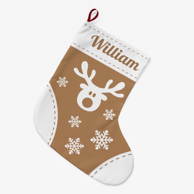 Elegant Reindeer Christmas Stocking (Front (Hanging))