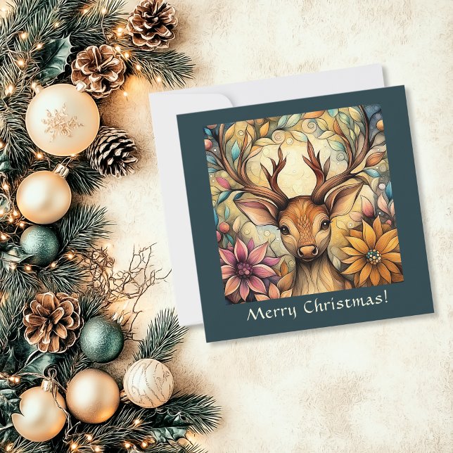 Elegant Reindeer Customisable Holiday Card (Elegant Reindeer Customizable Holiday Card)