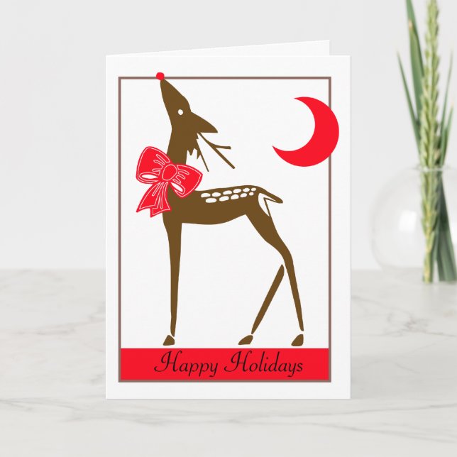 Elegant Reindeer Holiday Card (Front)