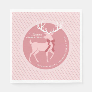 Elegant Reindeer Personalised Christmas Party Napkin
