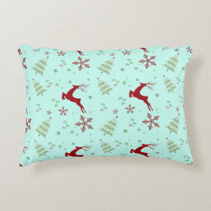 Elegant Reindeer & Snowflakes – Fresh and Festive  Decorative Cushion