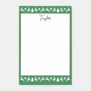 Elegant Reindeers Snowflakes Fir Trees Post-it Notes
