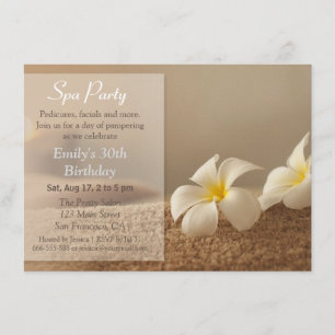 Elegant Relaxing Spa Birthday Party Invitations