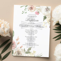 Elegant Religious Baptism Ceremony Pink Floral