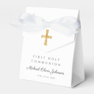 Elegant Religious Cross First Holy Communion Favour Box