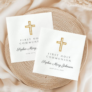 Elegant Religious Cross Religious First Napkin
