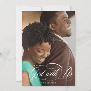 Elegant Religious Emmanuel God With Us Photo Holiday Card