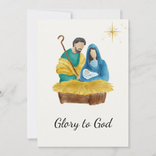 Elegant Religious Glory To God Christian Christmas Holiday Card