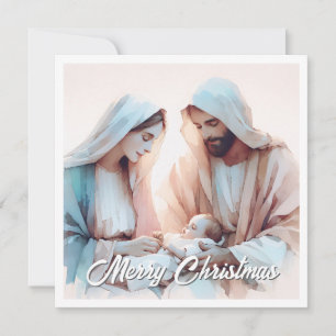 Elegant Religious Glory To God Christian Christmas Holiday Card